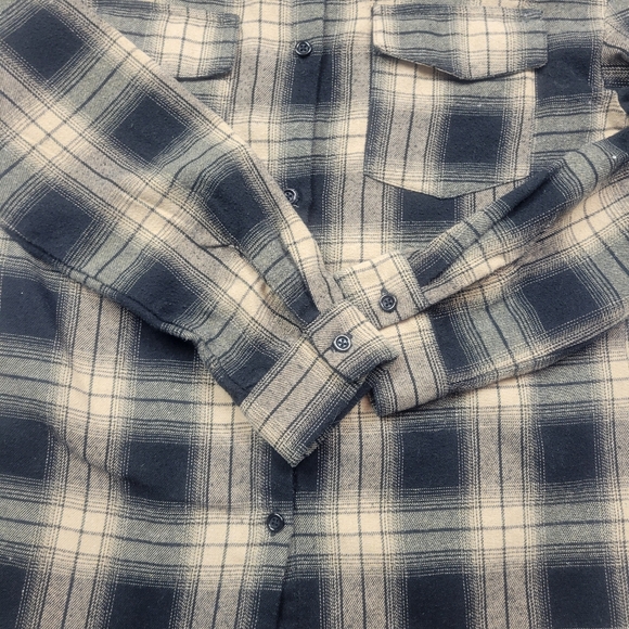 Boohoo Plaid flannel womens button down shirt longsleeve fall winter teens sz 4 - Picture 10 of 16